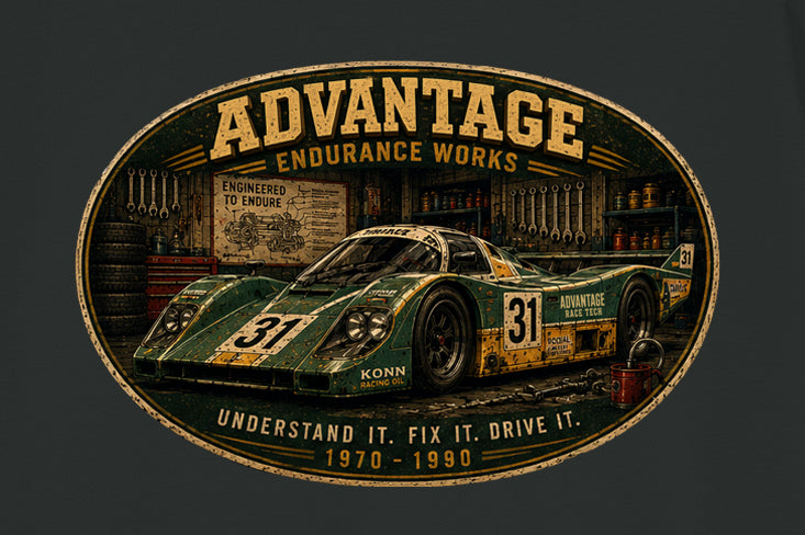Advantage Endurance Works — Vintage Racing T-Shirt