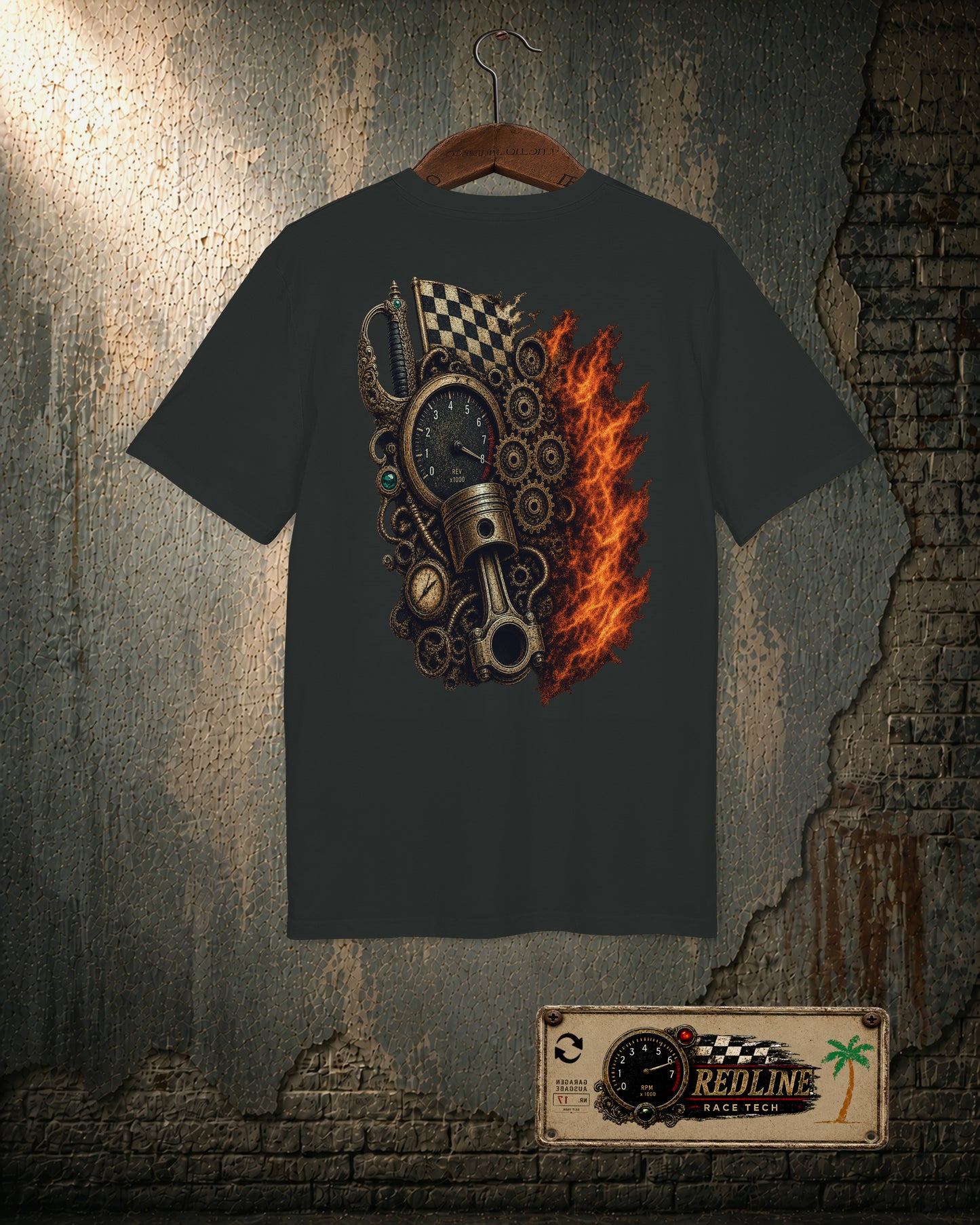 Redline Race Tech – Old school Garage Racing T-Shirt